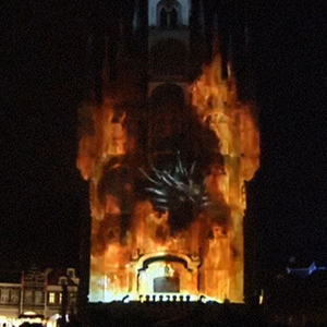 Projection mapping castle